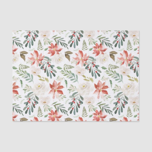 Winter Floral | Holiday Tissue Paper (Front)