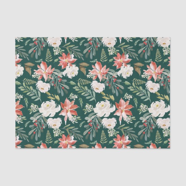 Winter Floral | Holiday Tissue Paper (Front)