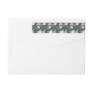 Winter Floral Holiday Wrap Around Label
