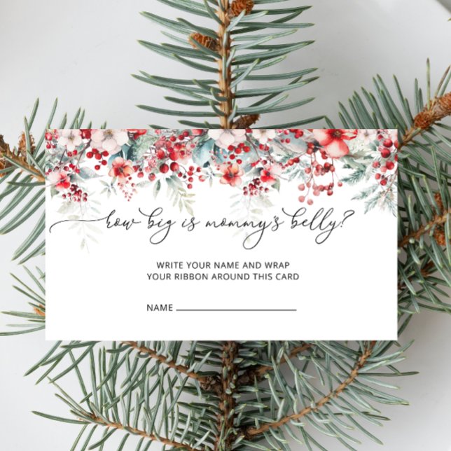 Winter Floral How Big Is Mummy's Belly Enclosure Card (Creator Uploaded)