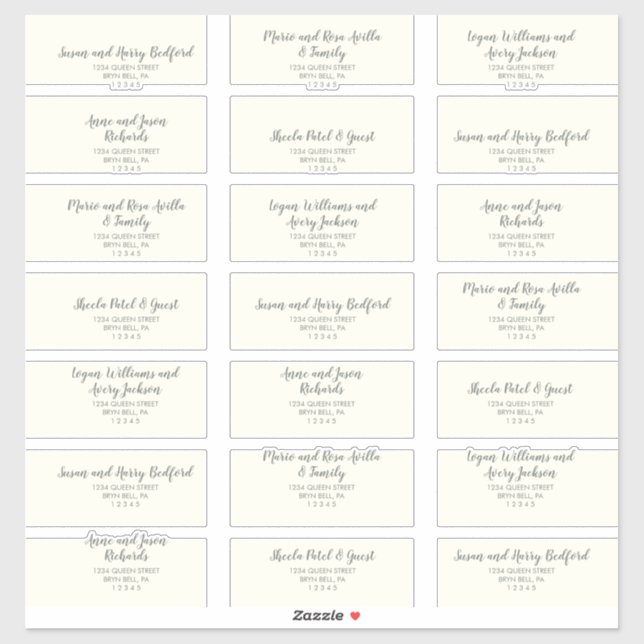 Winter Floral | Ivory Wedding Guest Address Labels (Sheet)