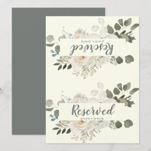 Winter Floral   Ivory Wedding Reserved Sign