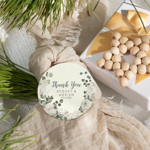 Winter Floral Ivory Wedding Thank You Favour Tags