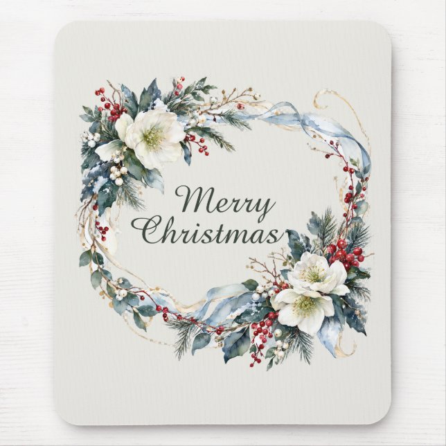 Winter Floral Mouse Mat (Front)