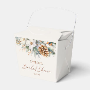 Winter Floral Pine Tree Bridal Shower Favour Box
