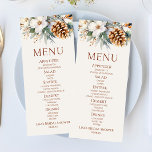 Winter Floral Pine Tree Bridal Shower Food Menu<br><div class="desc">This is a Winter Floral Pine Tree Bridal Shower Food menu.</div>