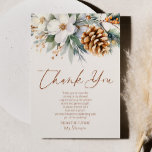 Winter Floral Pine Tree Christmas Bridal Shower Thank You Card<br><div class="desc">This is a Winter Floral Pine Tree Christmas Bridal Shower Thank You Card!</div>