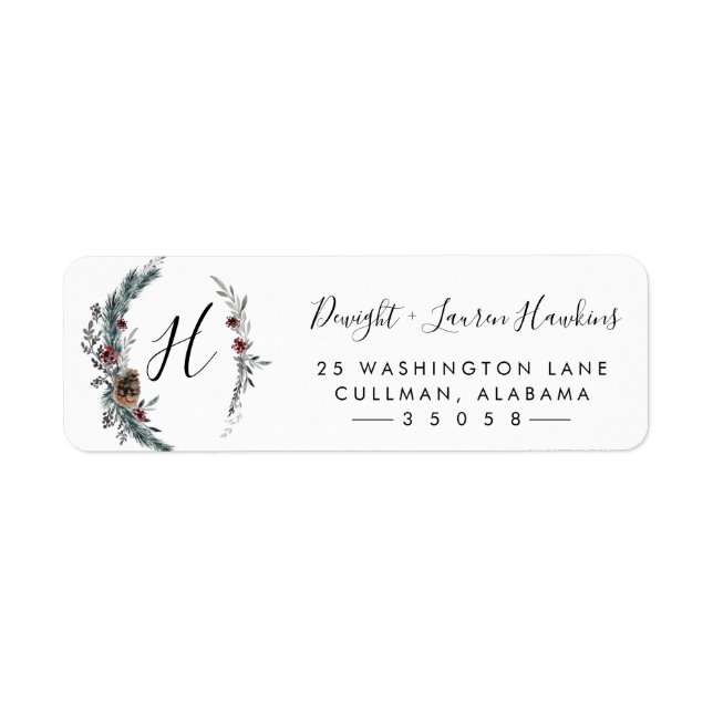 Winter Floral | Return Address Label (Front)
