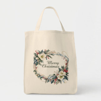 Winter Floral Tote Bag