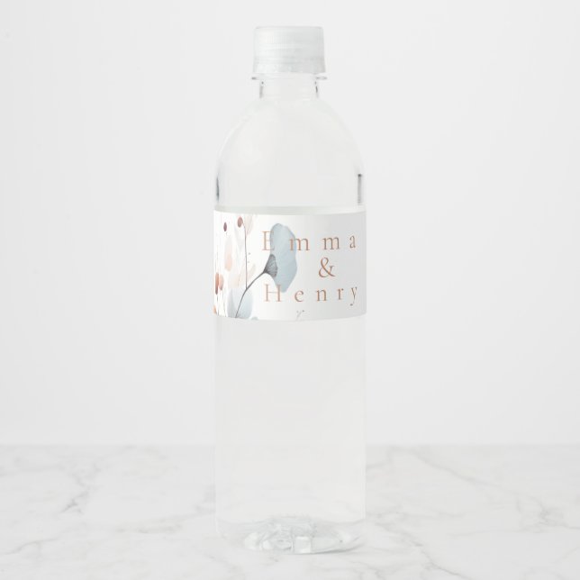  Winter floral  Water Bottle Label (Front)