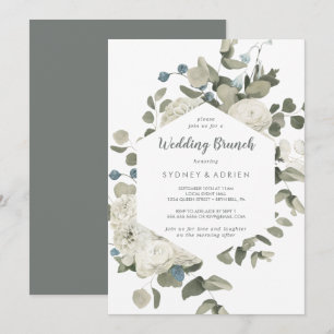 Winter Floral Wedding Brunch Invitation