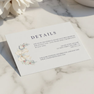 Winter Floral Wedding Details Enclosure Card
