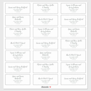 Winter Floral Wedding Guest Address Labels
