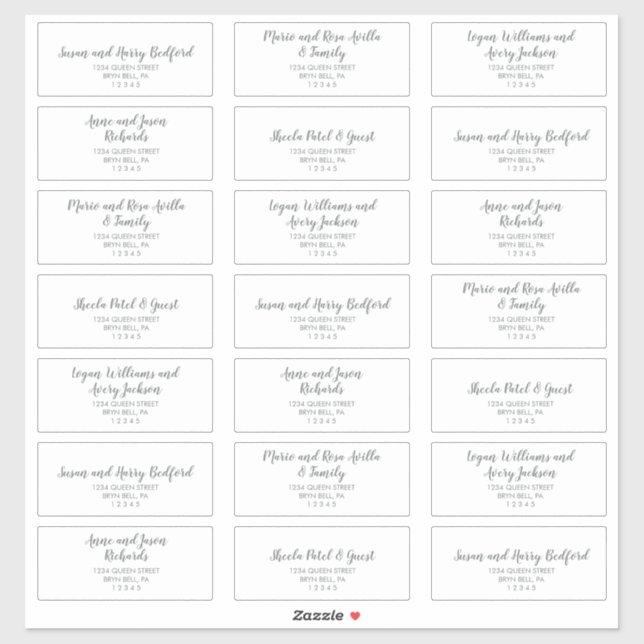 Winter Floral Wedding Guest Address Labels (Sheet)