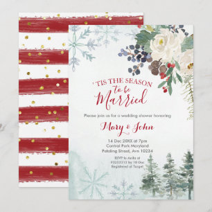 Winter Floral Wedding Invitation