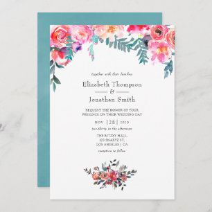 Winter Floral Wedding Invitation