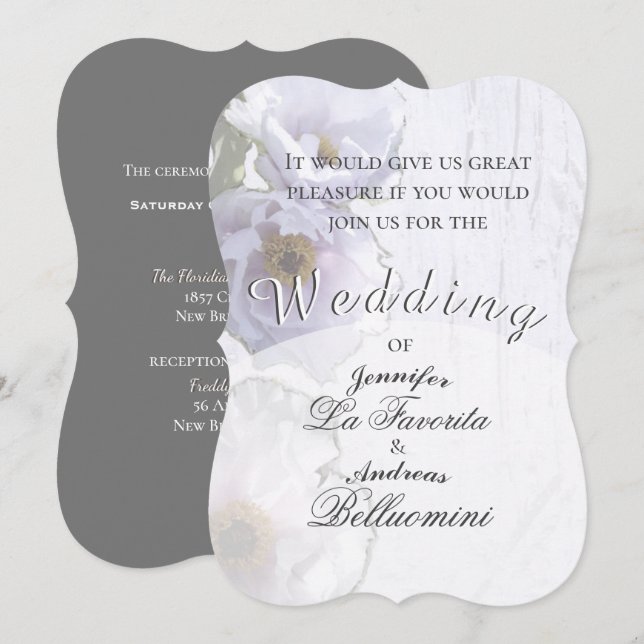 Winter Floral Wedding Invite (Front/Back)