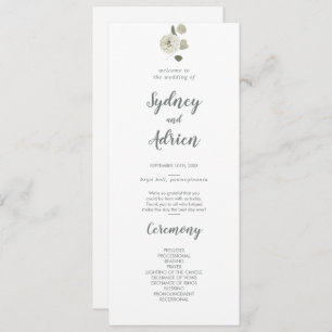 Winter Floral Wedding Program Programme