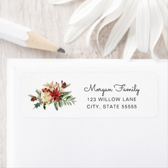 Winter Florals and Greenery Return Address (Insitu)