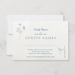 Winter Florals Classic Wedding QR CODE RSVP Invitation