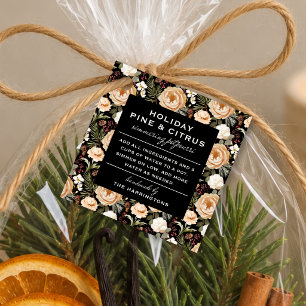 Winter Florals Holiday Simmer Potpourri Kit Favour Tags