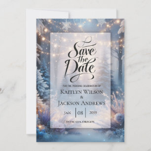 Winter Florals in Frosted Pines Wedding Save The Date