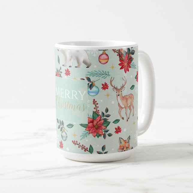 Winter Florest Animals Christmas Pattern Coffee Mug (Front Right)