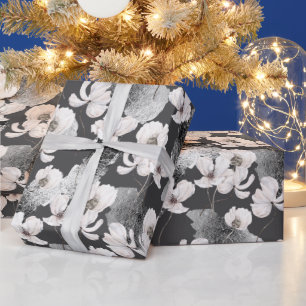 Winter Flower Botanical Christmas  Wrapping Paper