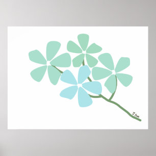 Winter Flower Branch Poster