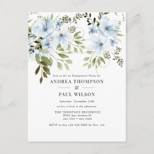 Winter Flowers   Engagement Party Invitation Postcard