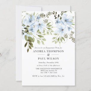 Winter Flowers Engagement Party Invitations