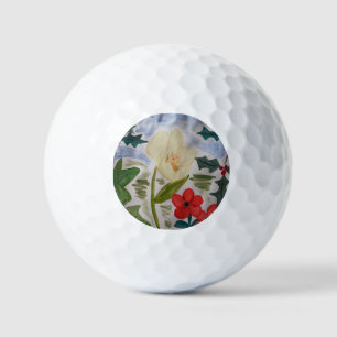 Winter Flowers & Holly Golf Balls