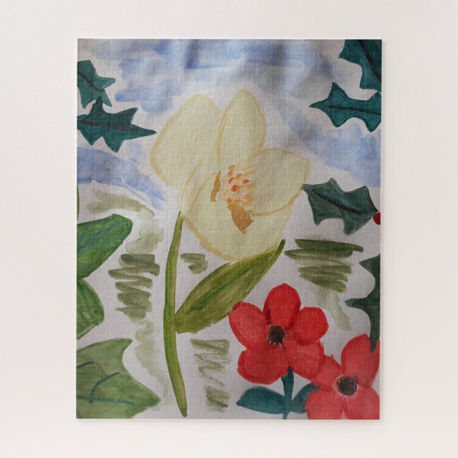 Winter Flowers & Holly Jigsaw Puzzle (Vertical)