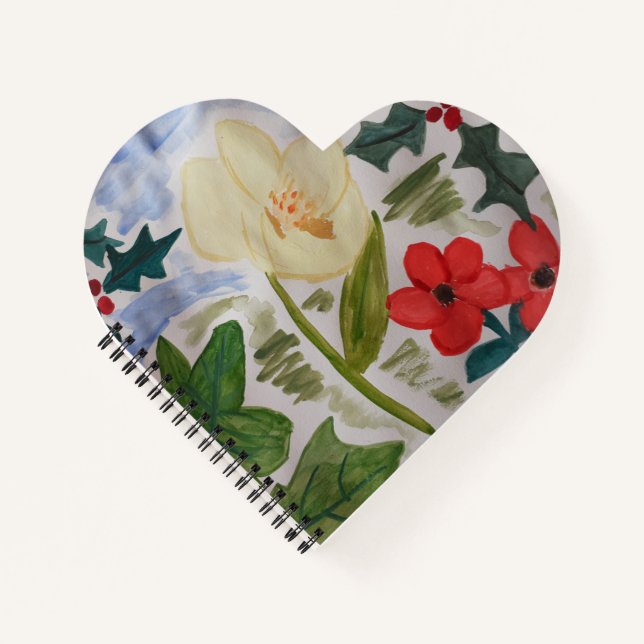 Winter Flowers & Holly Notebook (Front)