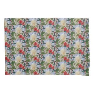 Winter Flowers & Holly Pillowcase