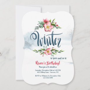 Winter Flowers Invitation