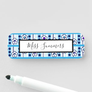 Winter Flowers Name Tag