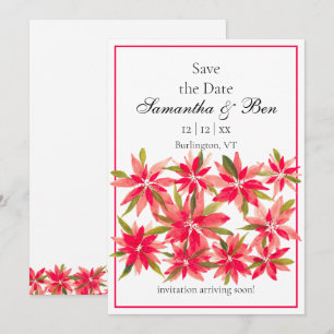 Winter Flowers Poinsettia Wedding Save The Date