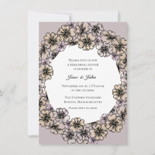 Winter Flowers Rehearsal Dinner Invitation