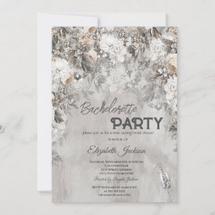 Winter Flowers Wonderland Bachelorette  Invitation