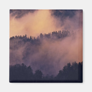 Winter fog in valley at sunset from Morton Magnet