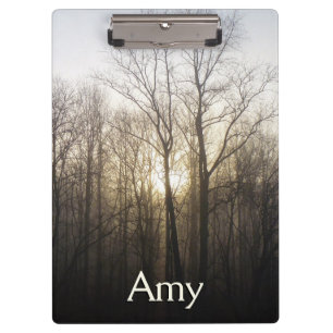 Winter Fog Sunrise Nature Photography Clipboard