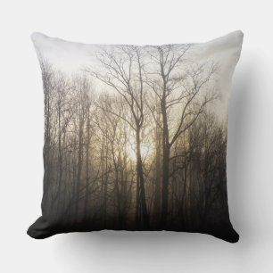 Winter Fog Sunrise Nature Photography Cushion