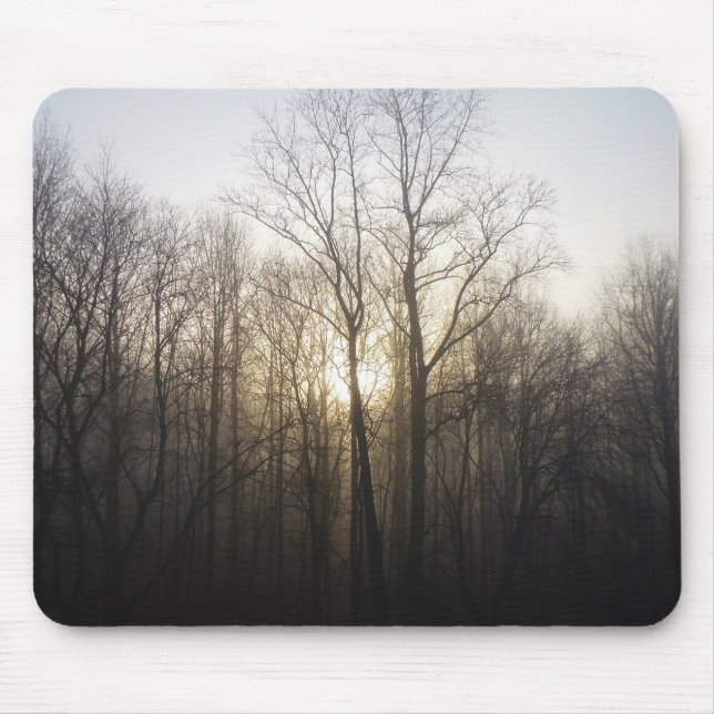 Winter Fog Sunrise Nature Photography Mouse Mat (Front)