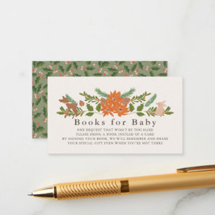Winter Foliage Baby Shower Book Request Enclosure Card