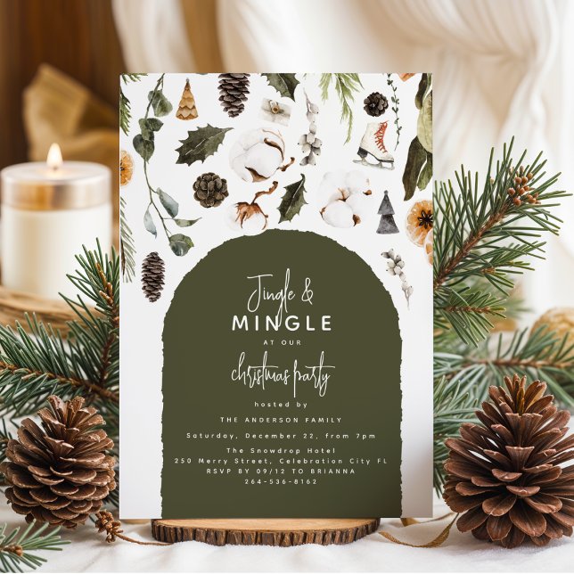 Winter Foliage Christmas Party Invitation (Creator Uploaded)