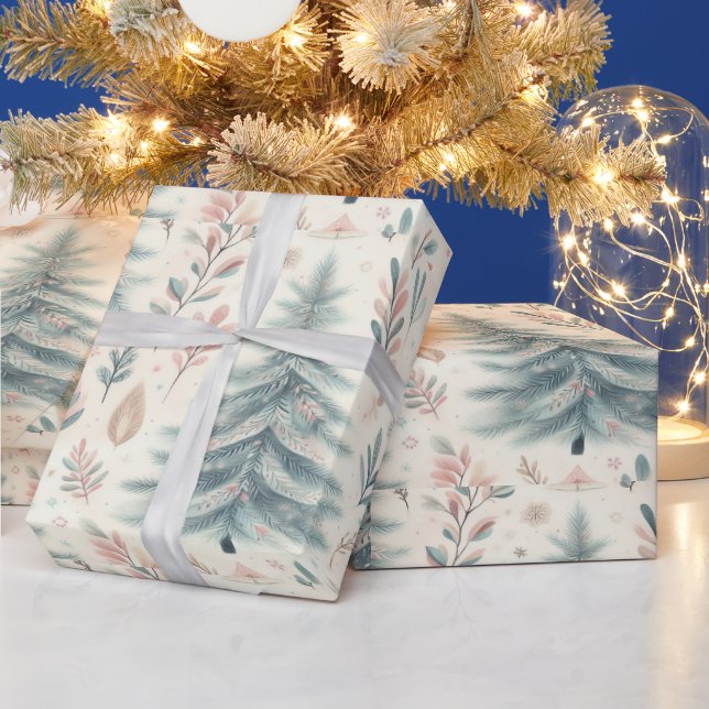 Winter foliage Christmas wrapping paper (Holidays)