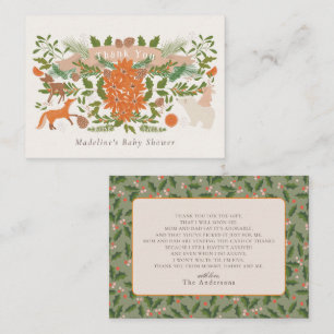 Winter Foliage Cream Baby Shower Thank You Card