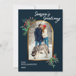 Winter Foliage Custom Photo Season's Greetings Holiday Card