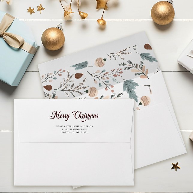 Winter Foliage Elegant Script Envelope (Creator Uploaded)